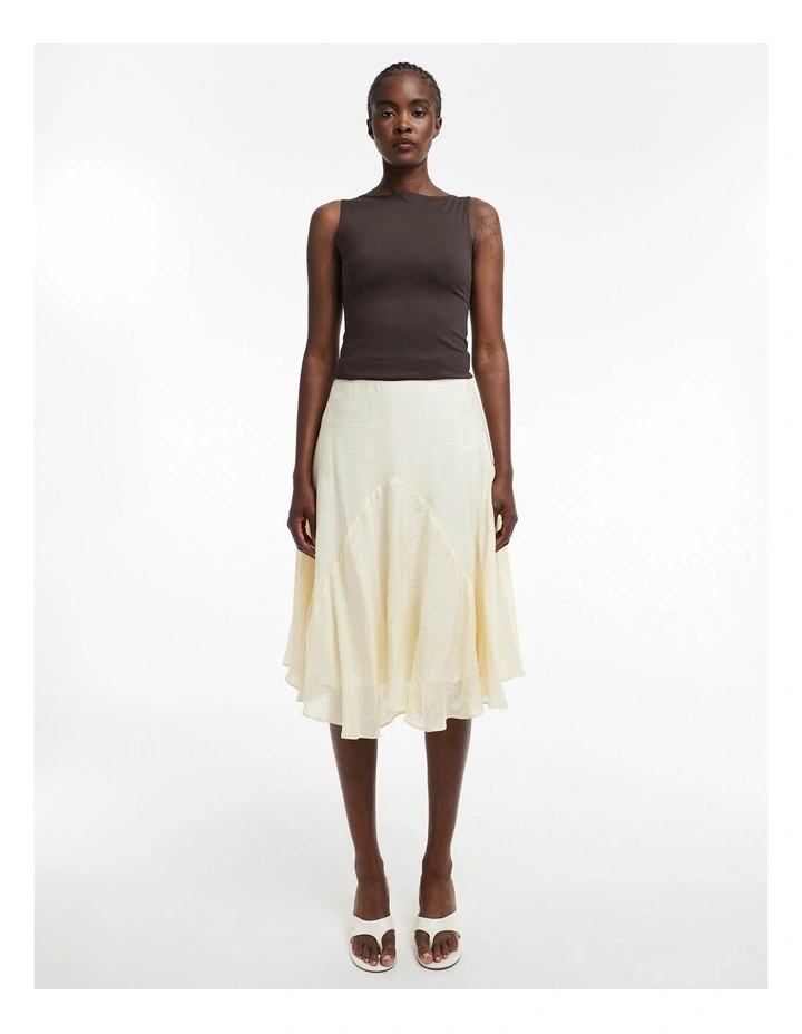 Elowen Crinkle Midi Skirt in Lt Yellow image 1