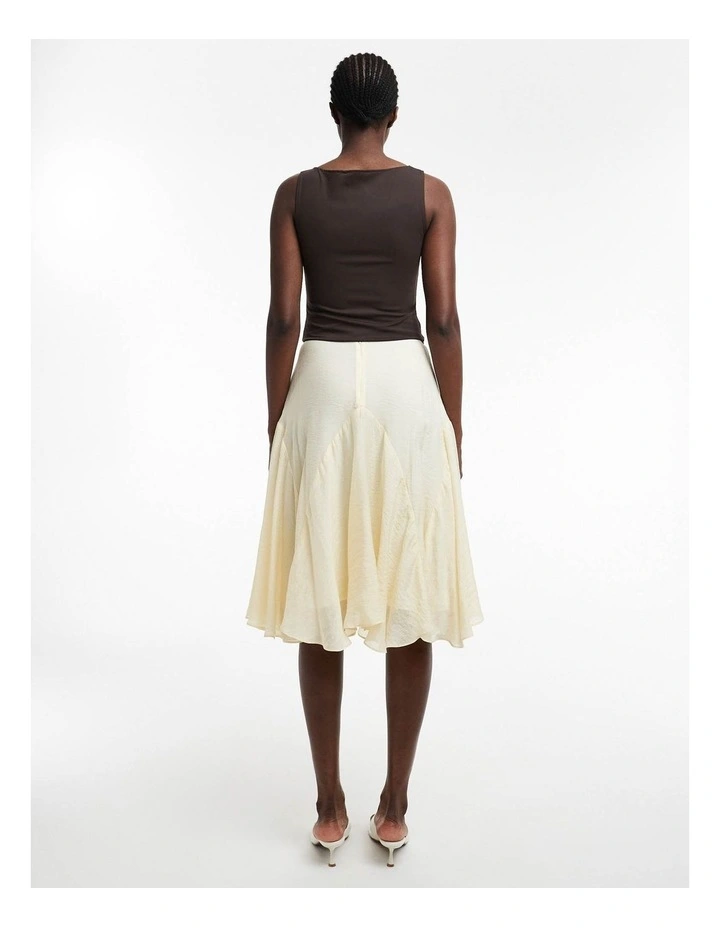Elowen Crinkle Midi Skirt in Lt Yellow image 2