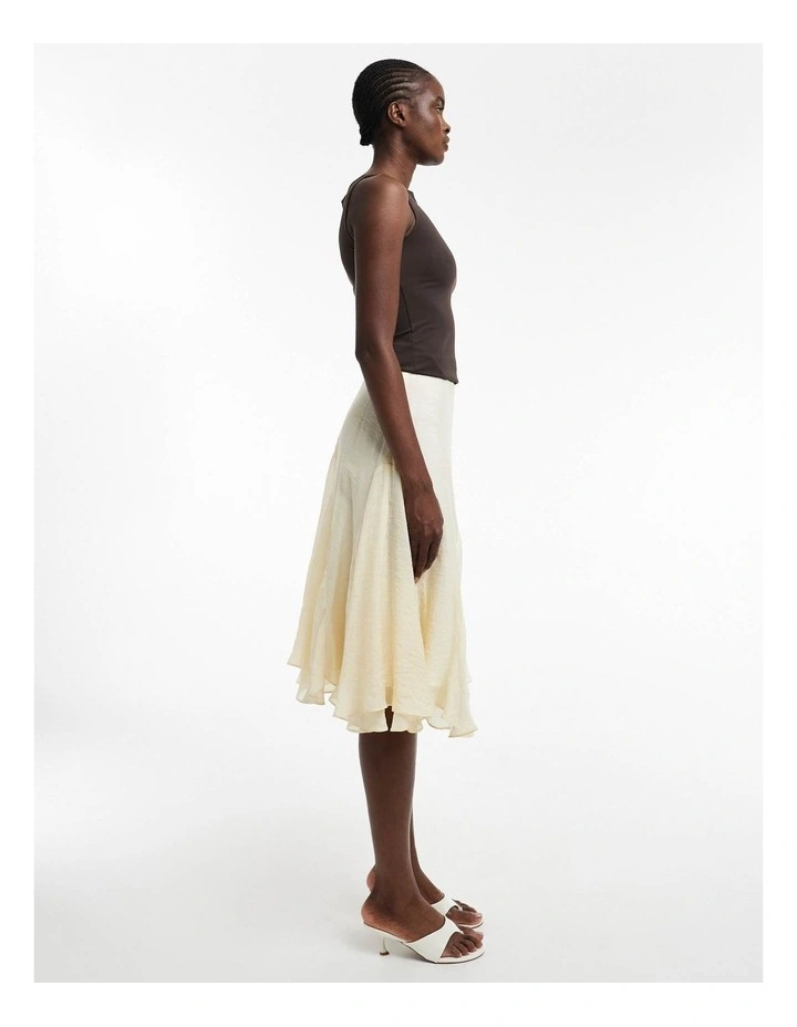 Elowen Crinkle Midi Skirt in Lt Yellow image 3