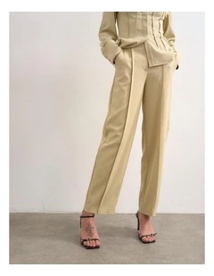 Wera Wide Leg Trouser in Beige