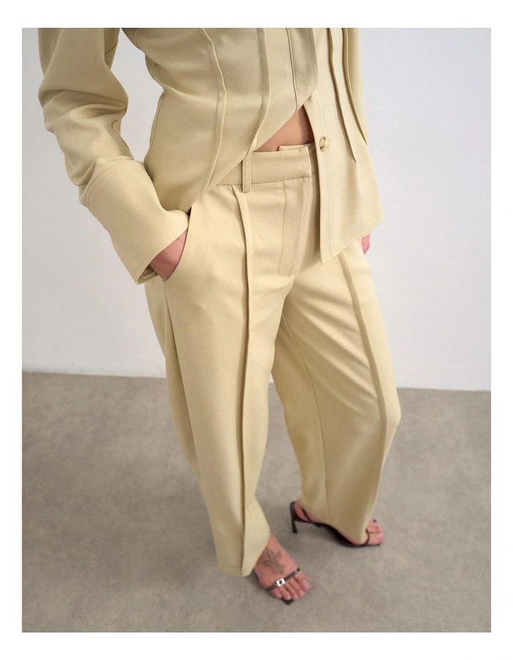 Wera Wide Leg Trouser in Beige image 2