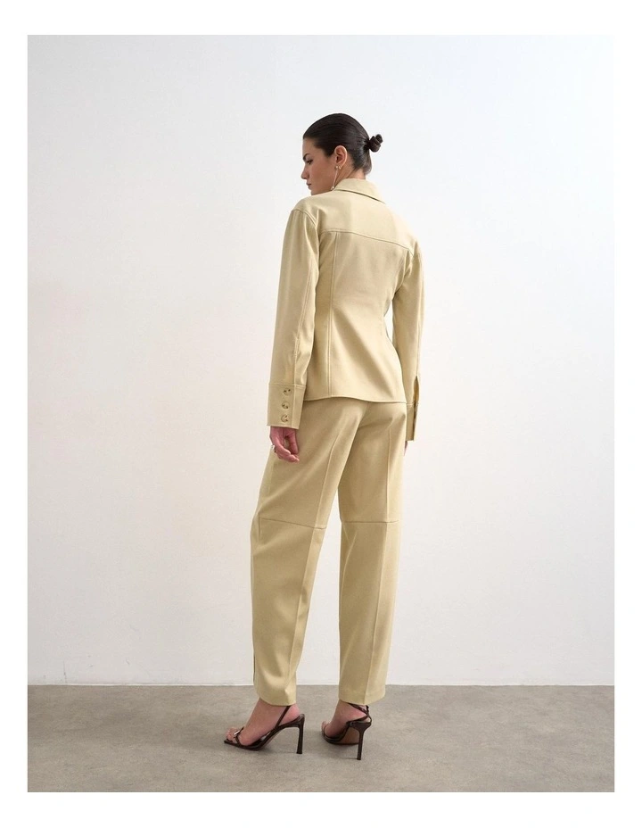 Wera Wide Leg Trouser in Beige image 4