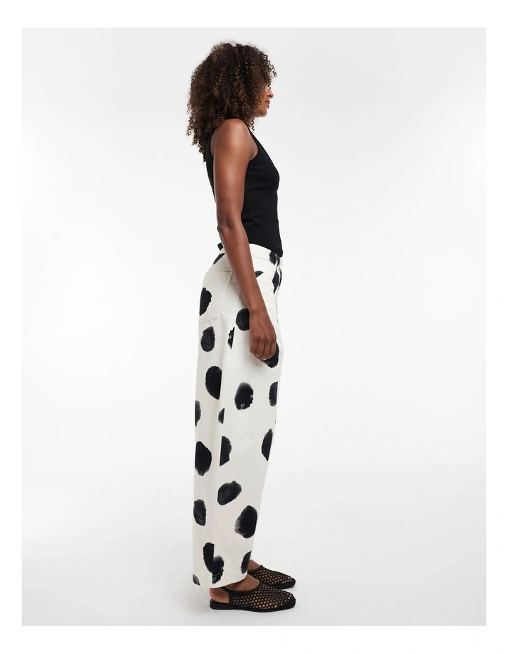 Yara Dot Barrel Trousers in Ecru image 2