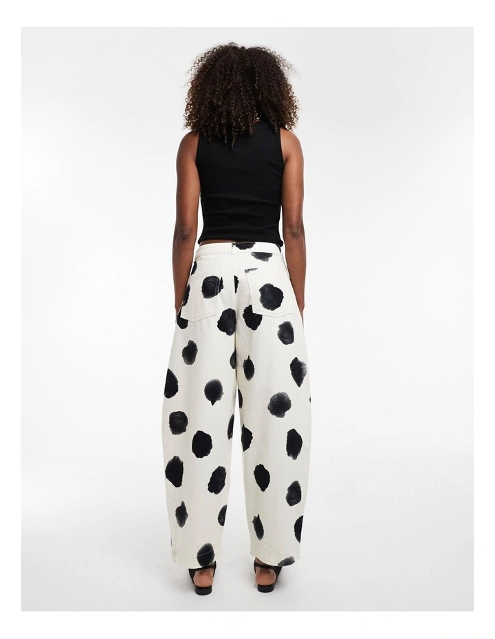 Yara Dot Barrel Trousers in Ecru image 3