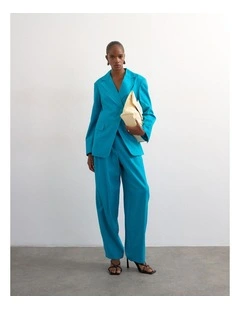 Lynn High Rise Flared Trouser in Blue