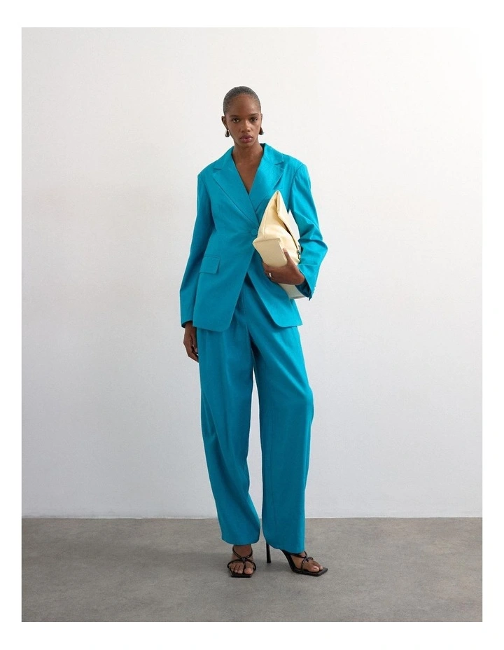 Lynn High Rise Flared Trouser in Blue image 1