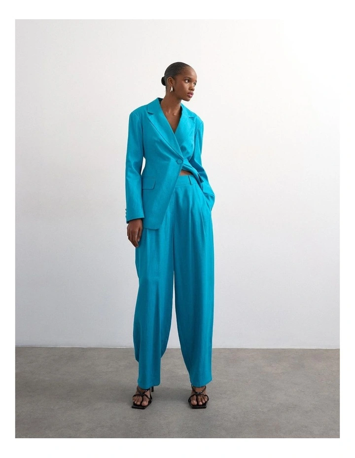 Lynn High Rise Flared Trouser in Blue image 3