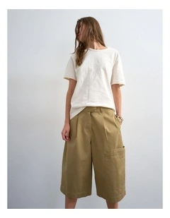 Femke Longline Cargo Shorts in Brown