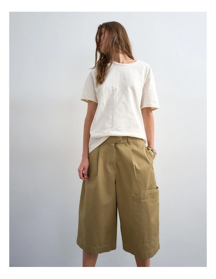 Femke Longline Cargo Shorts in Brown image 1