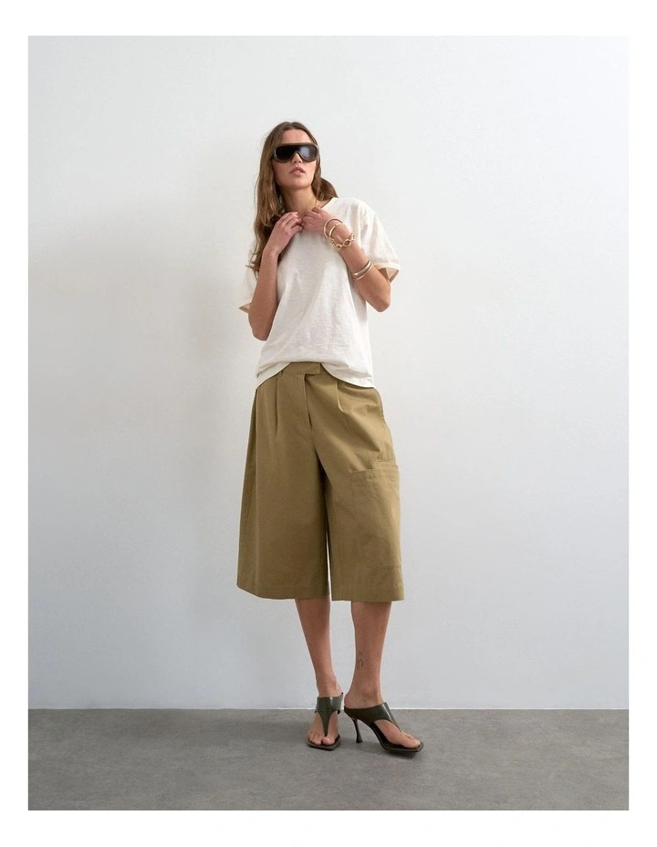 Femke Longline Cargo Shorts in Brown image 2