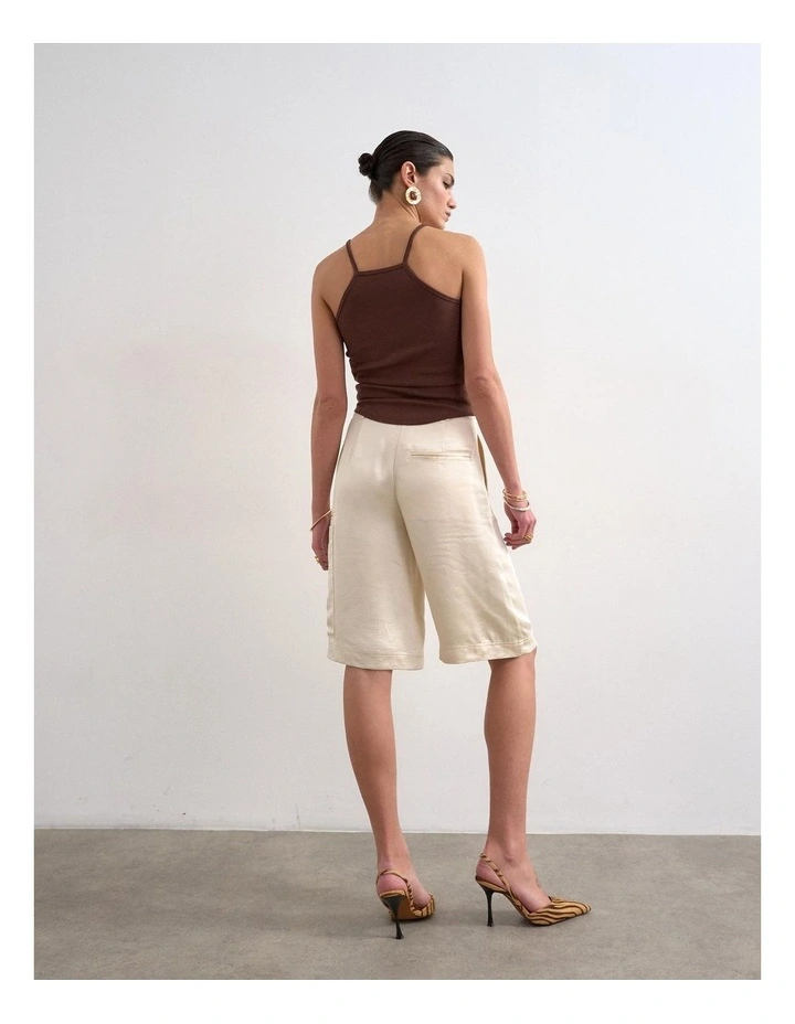 Lieke Longline Cargo Shorts in Ecru image 5