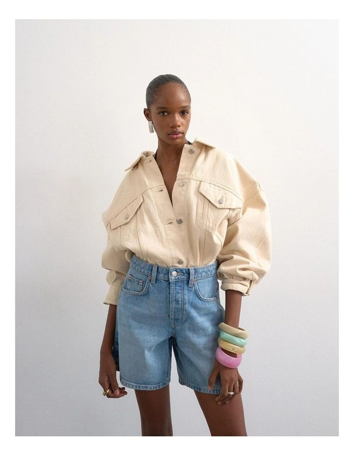 Vigga Denim Shorts in Blue image 2