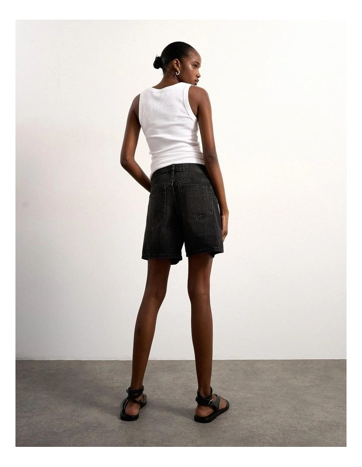 Vigga Denim Shorts in Black image 4