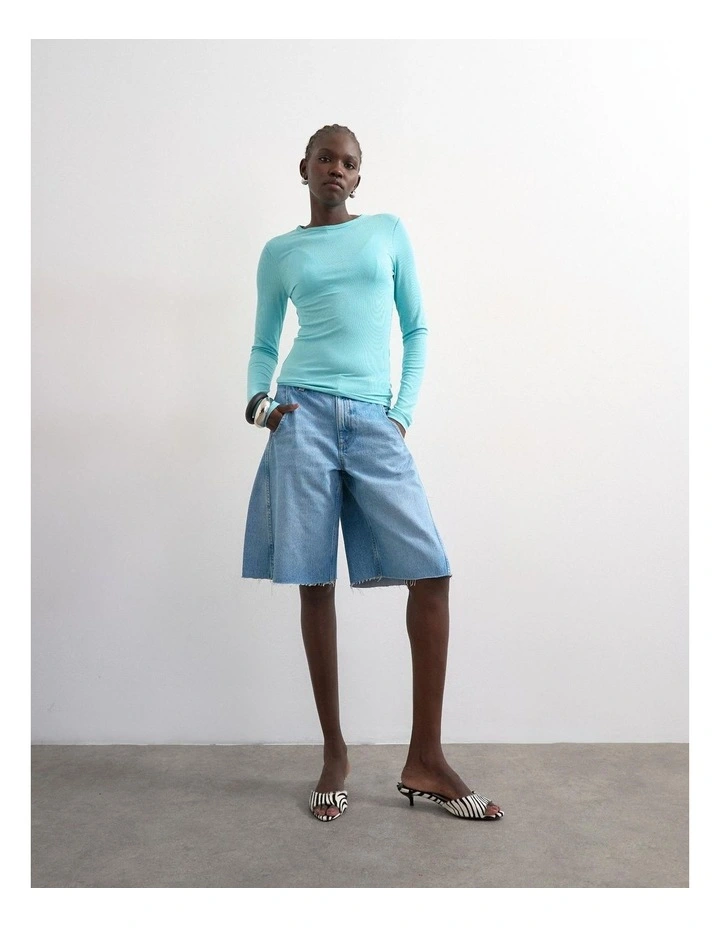 JOA DENIM BARREL JORT image 1