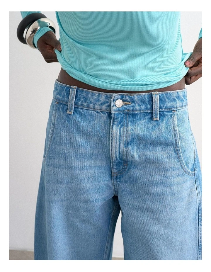 JOA DENIM BARREL JORT image 3