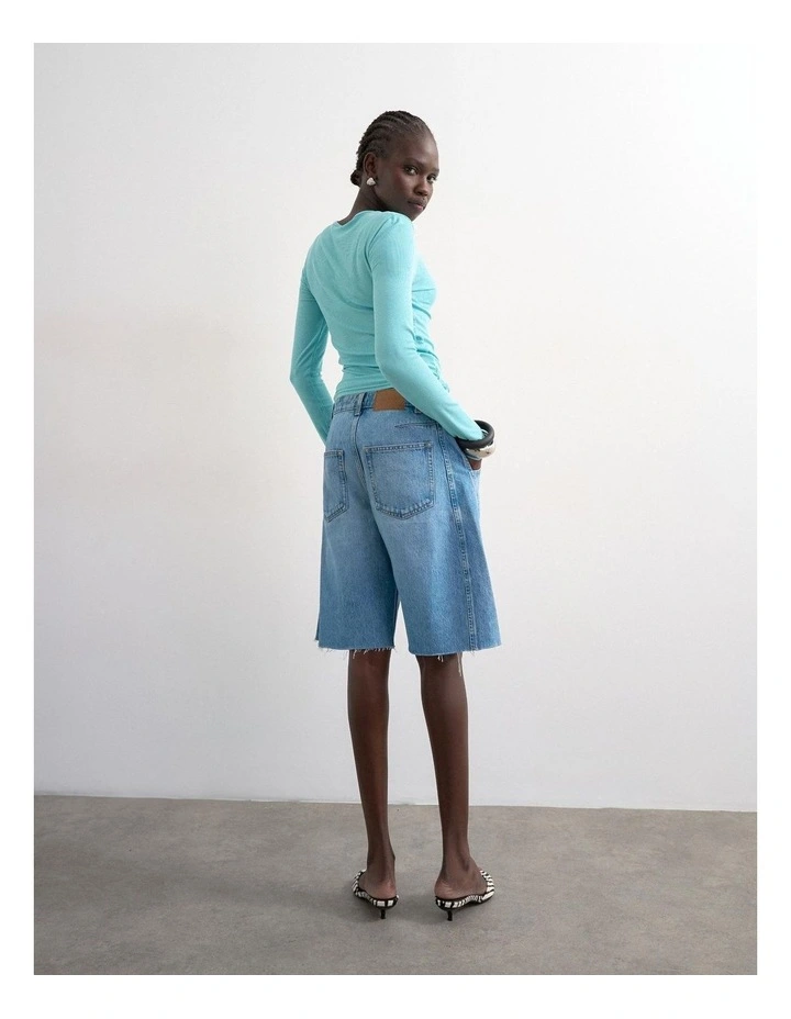 JOA DENIM BARREL JORT image 5