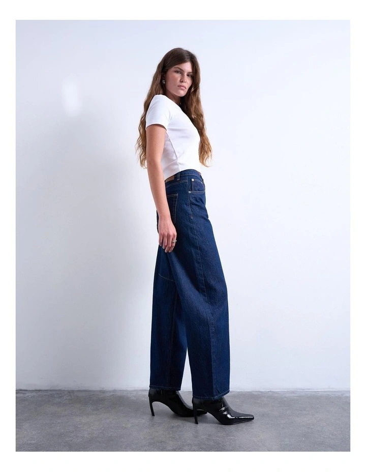 Barrel Denim Jeans in Dark Denim image 3