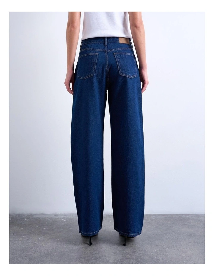 Column Slung Jeans in Dark Denim image 2