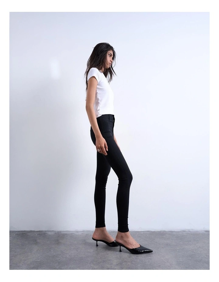 Joni High Rise Skinny Jeans in Black image 3