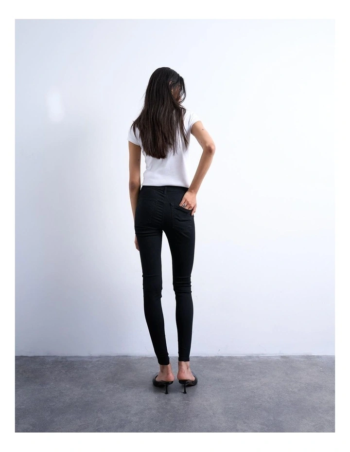 Joni High Rise Skinny Jeans in Black image 4