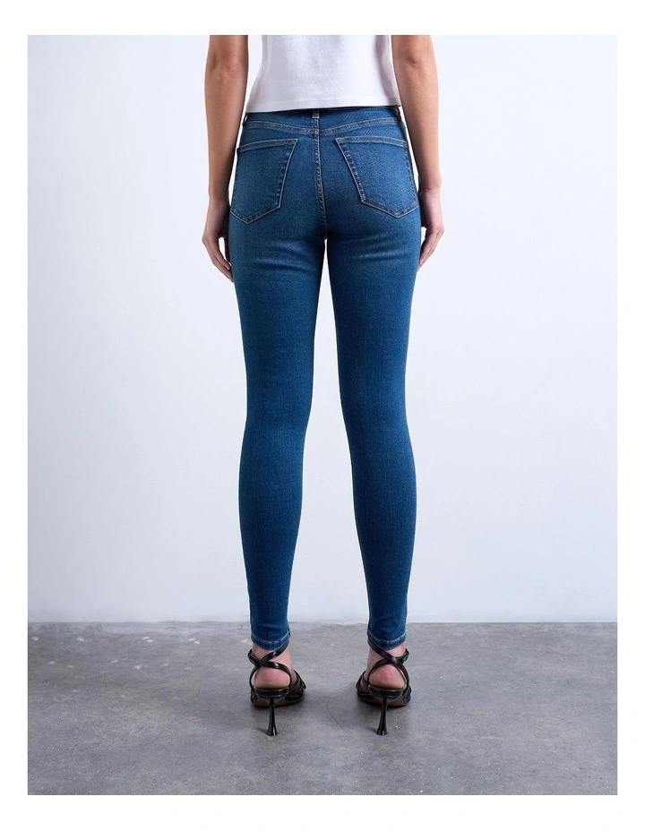 Jamie High Rise Skinny Jeans in Blue image 4