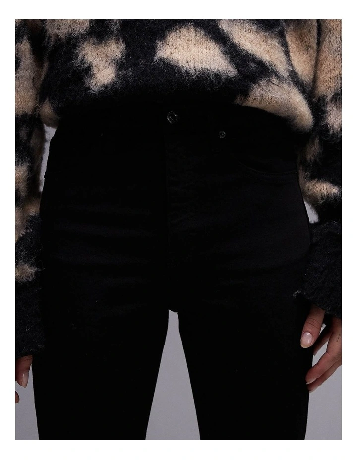 Jamie High Rise Skinny Denim Jeans in Black image 2