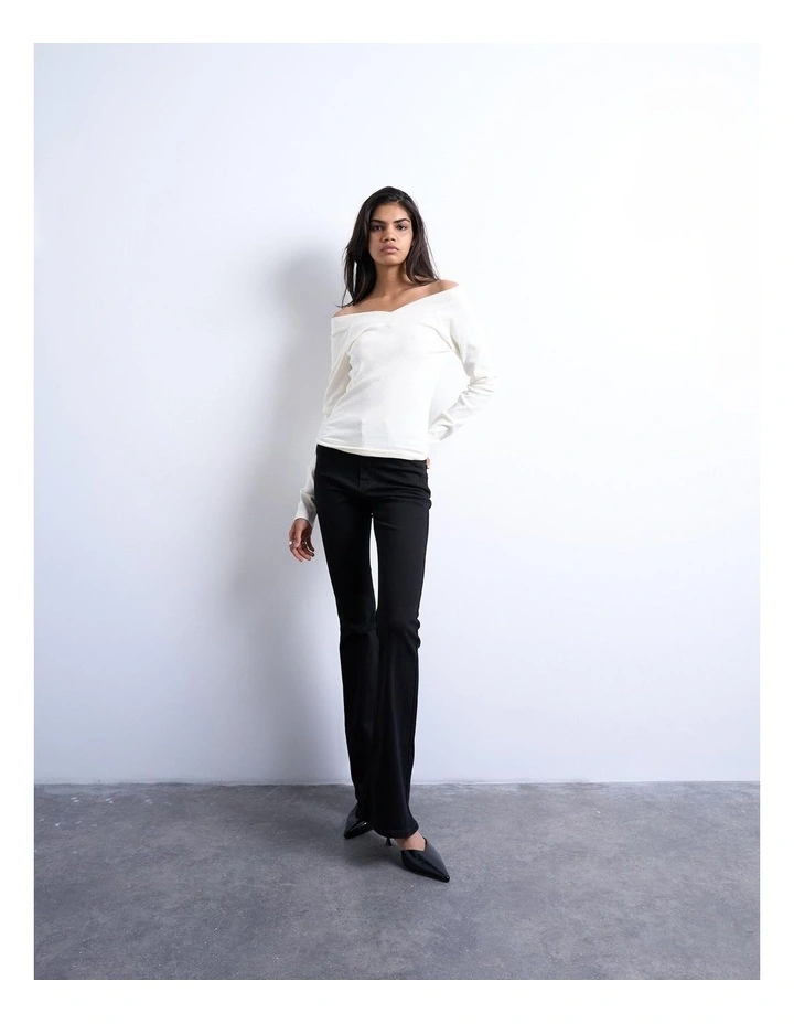 Jamie High Rise Flare Jeans in Black image 1