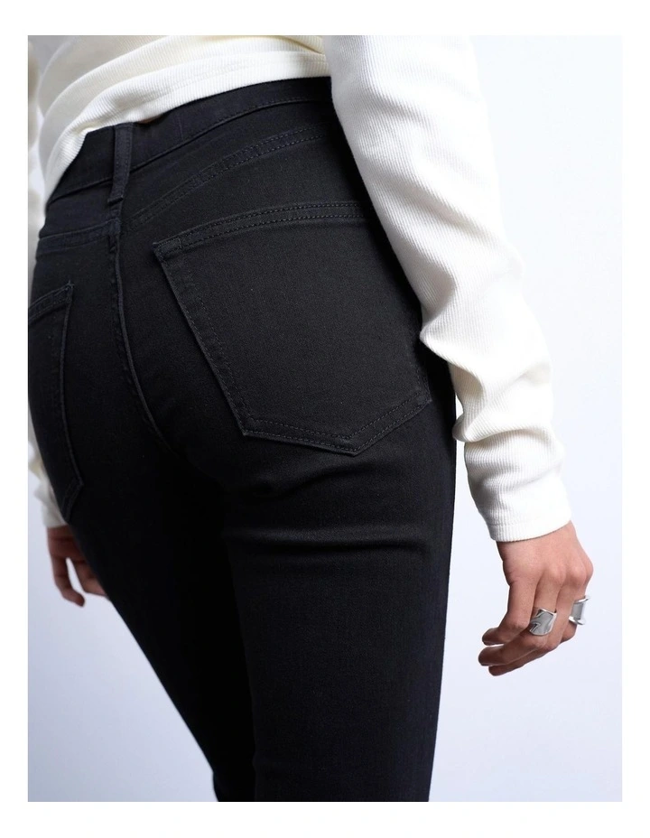 Jamie High Rise Flare Jeans in Black image 5