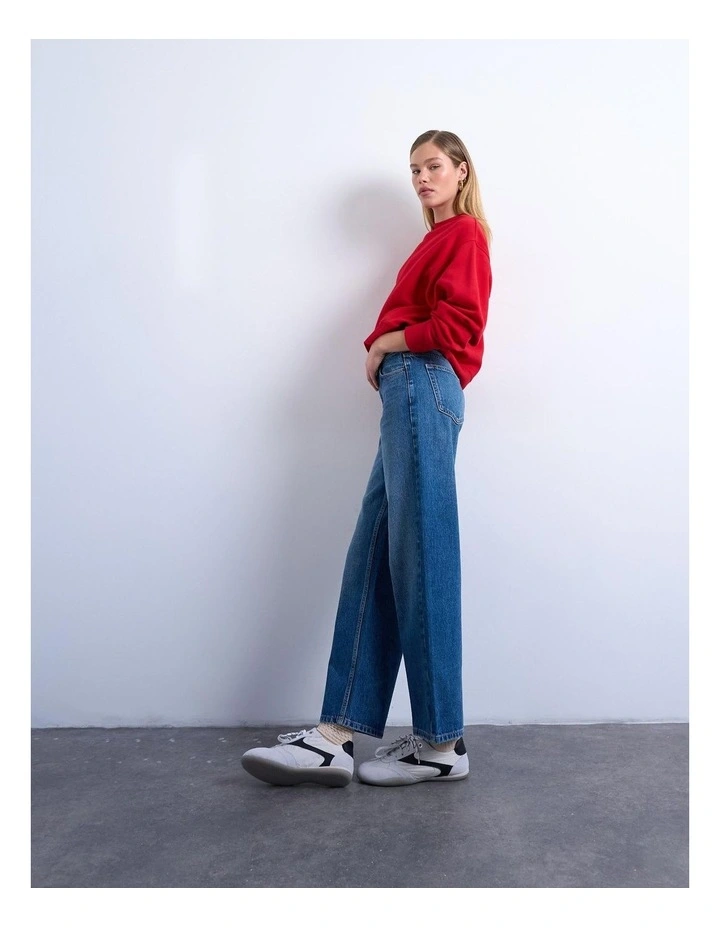 Cinch Low Rise Wide Leg Jeans in Blue image 3