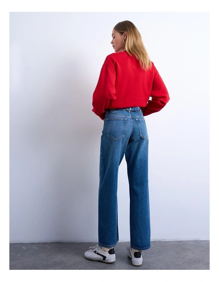 Cinch Low Rise Wide Leg Jeans in Blue image 4