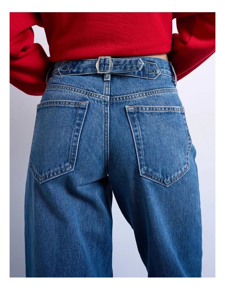 Cinch Low Rise Wide Leg Jeans in Blue image 5