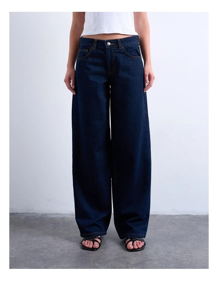 Cinch Low Rise Wide Leg Jeans in Blue image 2