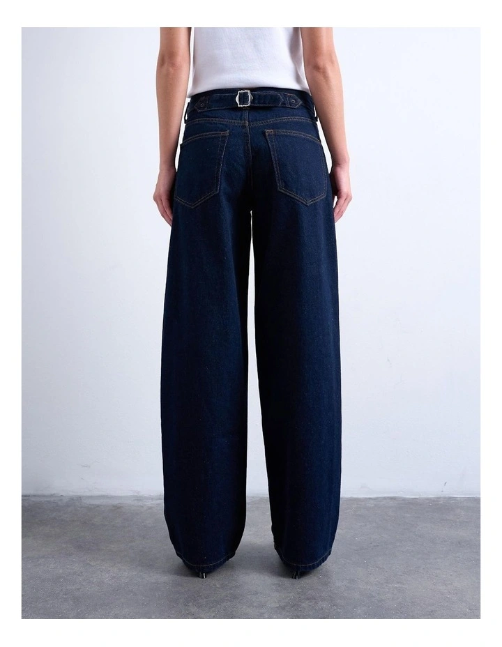 Cinch Low Rise Wide Leg Jeans in Blue image 4