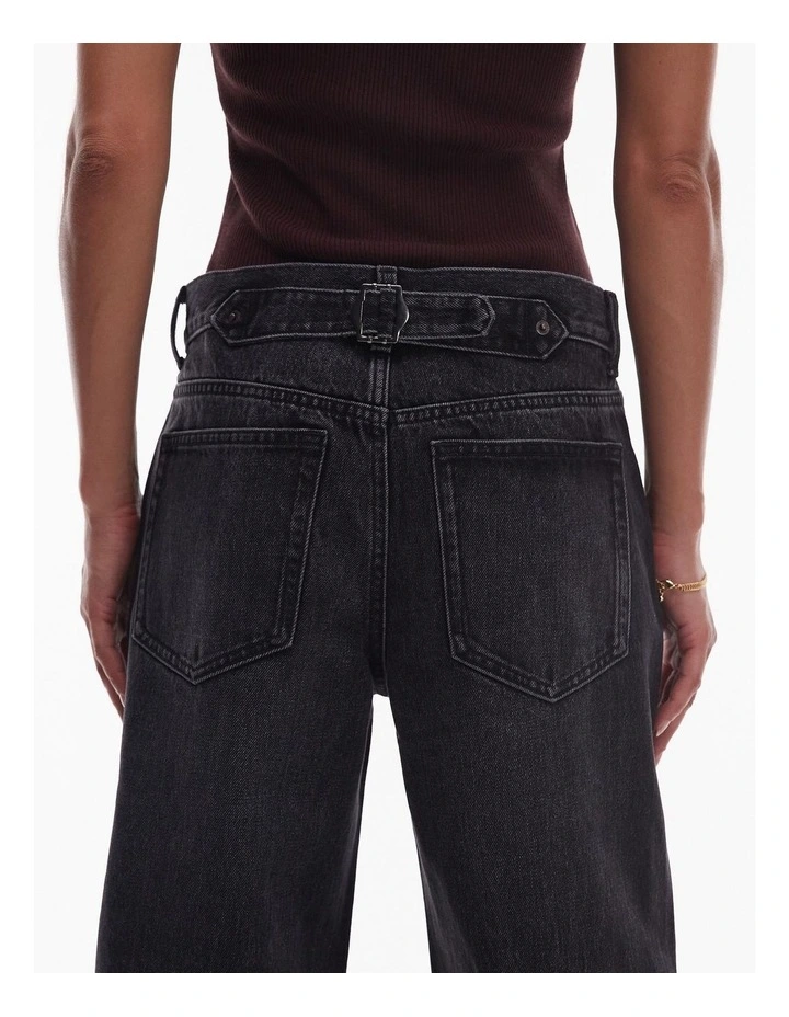 Cinch Wide Denim Jeans in Black image 4