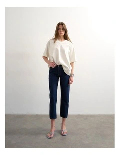 Runway Mr Cropped Denim Jeans in Indigo