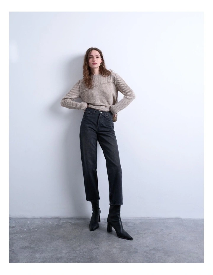 Runway Cropped Jeans in Black image 1