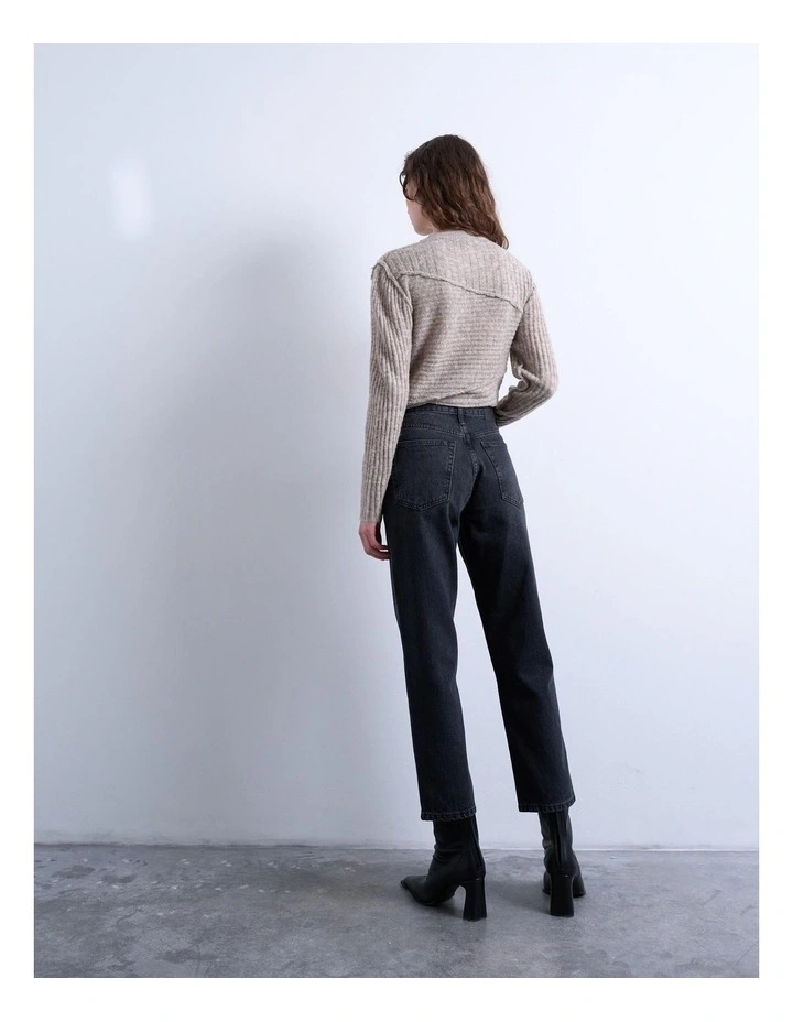 Runway Cropped Jeans in Black image 3