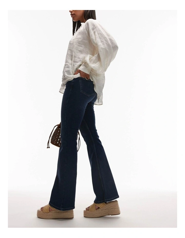 Jamie High Rise Flare Jeans in Blue image 2