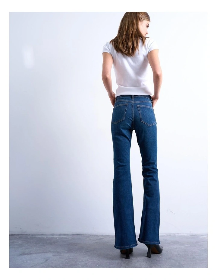 Jamie High Rise Flare Jeans in Blue image 3