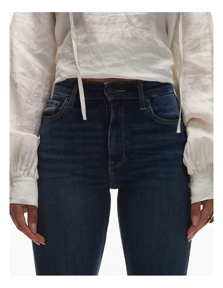 Jamie High Rise Flare Jeans in Blue image 3