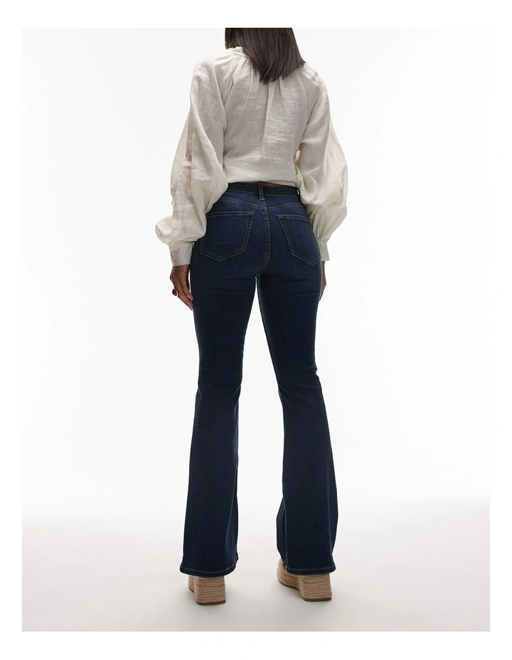 Jamie High Rise Flare Jeans in Blue image 4