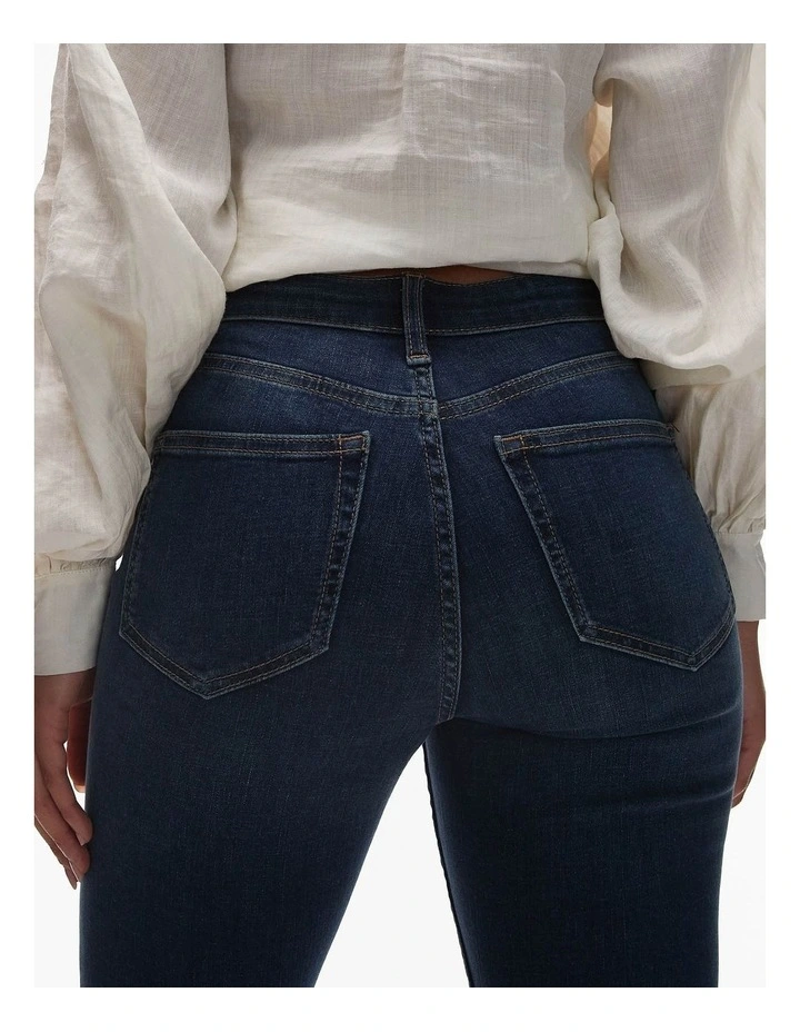 Jamie High Rise Flare Jeans in Blue image 5