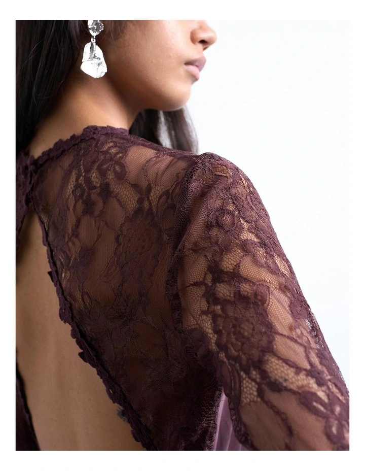 Ester Lace Mini Dress in Red image 4