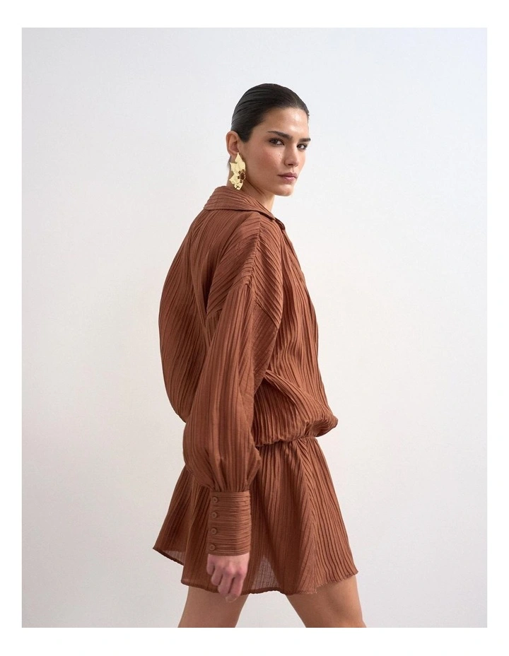 Laura Wrap Mini Shirt Dress in Red image 4