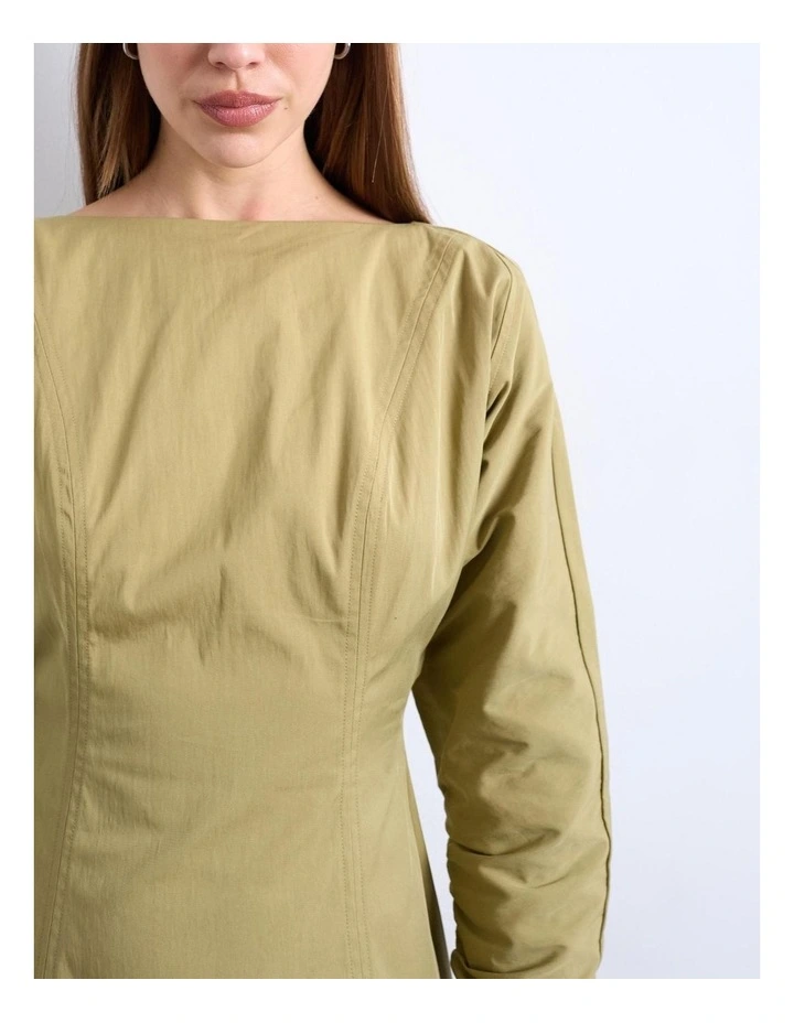 Fikka Mini Dress in Light Green image 3