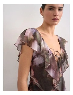 Rikke Ruffle Mini Dress in Purple