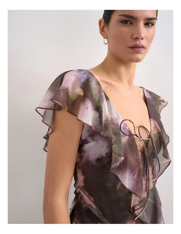 Rikke Ruffle Mini Dress in Purple image 4