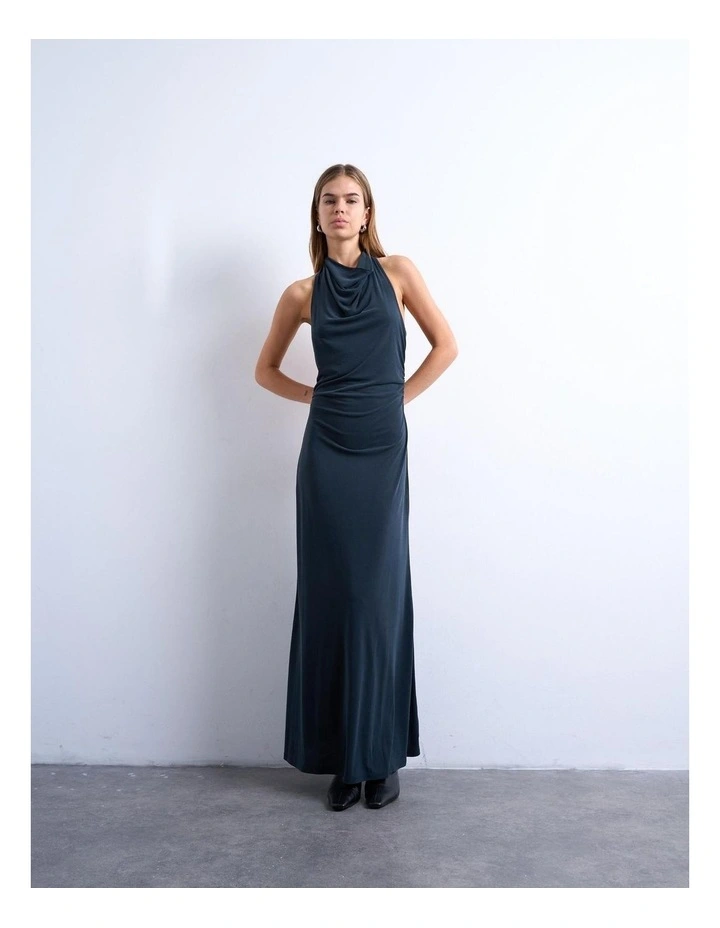 Tsdorte Cowlneck Maxi Dress in Charcoal image 2