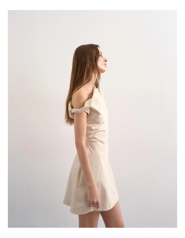 Zenia Mini Dress in Ecru image 4