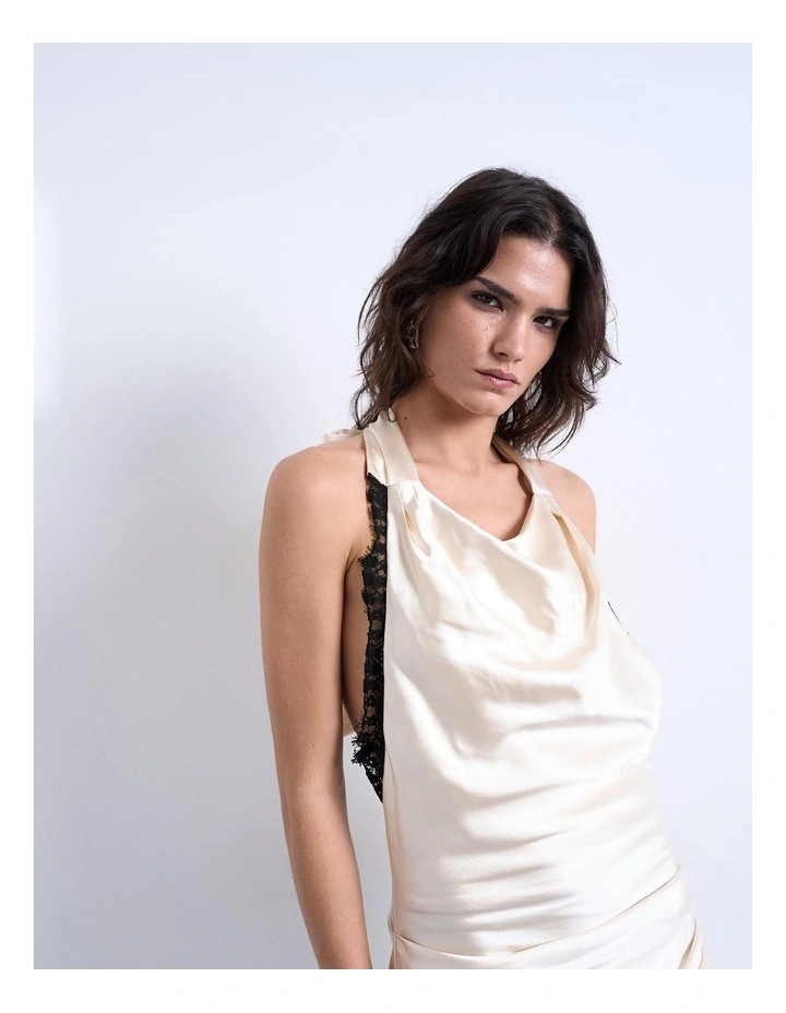 Caroline Lace Mini Dress in White image 3